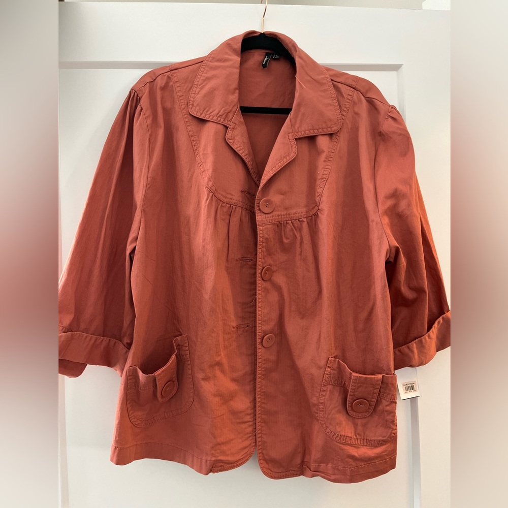 Ambition Nordstroms 3X Plus color Coral 3/4 sleeve 3 button lightweight jacket